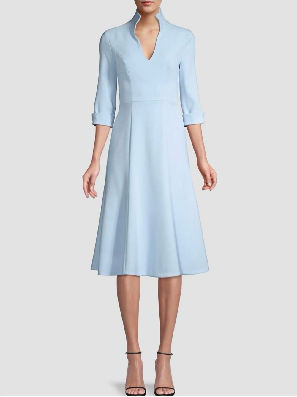 Black Halo Kensington Fit and Flare Midi Dress in in Maliblue Color Size 6